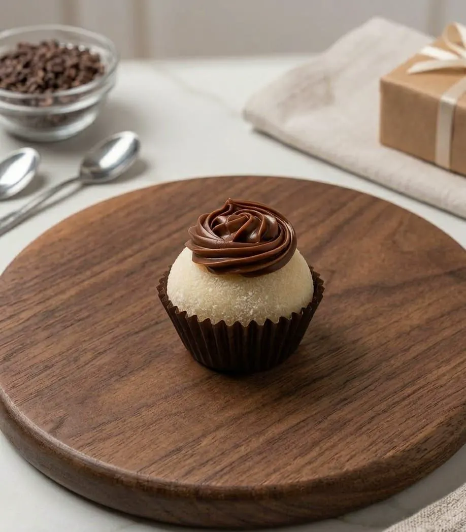 Ninho com Nutella — Brigadeiro de ninho finalizado com Nutella.