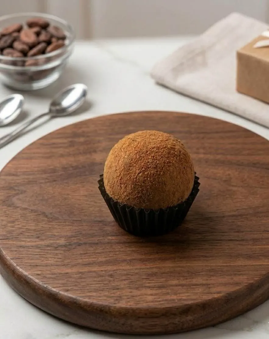 Noir — Massa de chocolate e cobertura de cacau 50%.