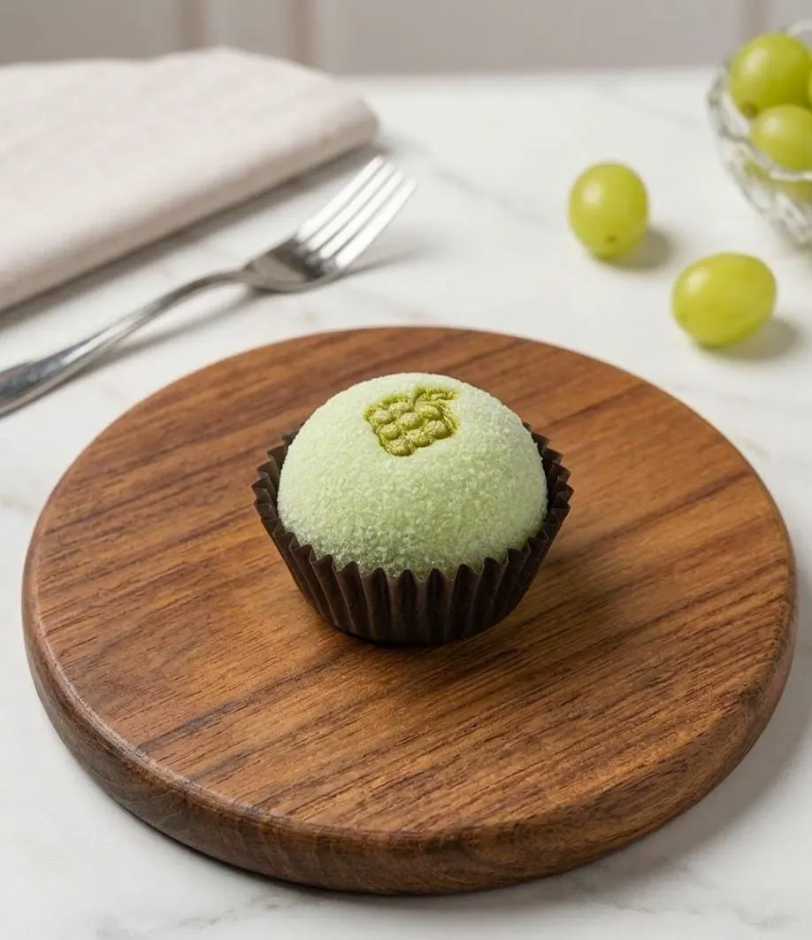 Surpresa de Uva — Brigadeiro de leite ninho recheado de uva fresca.